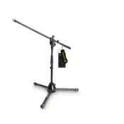 ADAM HALL Gravity MS 4221 B Short Microphone Stand with Folding Tripod Base and 2-Point Adjustment Boom