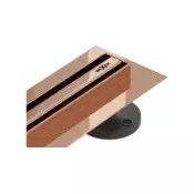Mexen Flat 360° Slim rotacijski linijski odtok 130 cm, rožnato zlato - 1641130