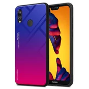 Cadorabo CADORABO Ohišje, združljiv s Huawei v vijolični - rdeči - dvobarvni zaščitni pokrov iz silikona TPU in hrbta iz kaljenega stekla, (20571169)