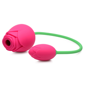 Bloomgasm 15X Rose Duet Pink Silicone Sucking Rose & Vibrating Pink