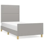 Vidaxl Posteljni okvir brez vzmetnice svetlo siv 100x200 cm blago