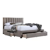 Krevet Houston 869 (Taupe) Bracni, Svijetlo smeda, 140x200, Tkanina, Basi a doghePodnice, 145x214x111cm