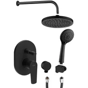 LOTTA Concealed Shower Set with a single lever Mixer Tap, 2 Outlets, black matt - Črna mat barva - Aqualine - LOTTA - 48 - Medeninasti - Vzvod - Krožni - Tlak - 14