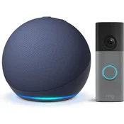 ECHO Echo Dot (modri) + Ring Akumulatorska video domofon (zadnja gen.)