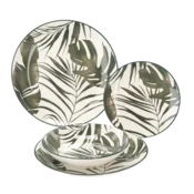 18-delni jedilni set, okrogli, zeleni listi 62379
