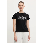 GUESS Majica NARCISO  svetlo siva / črna