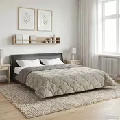 vidaXL Zimska posteljnina Šonerisan Svetlo siva 200 x 200 cm