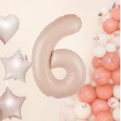 Rojstnodnevni balon številka 6 karamela, 100 cm