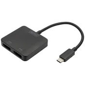 DIGITUS Digitus DS-45339 DisplayPort / USB-C® adapter [1x USB-C® - 2x ženski konektor DisplayPort] črna, (20641206)