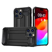 HURTEL PanČRNi ovitek za iPhone 15 Pro Hybrid Armor - črn