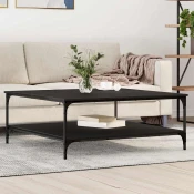 vidaXL Klubska miza Črni hrast 100 x 100 x 40 cm Konstruiran les