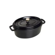 Oval Cocotte cooking pot, cast iron, 23 cm/2.35L, Black - Staub