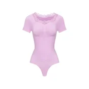 cfab Oblikovanje postave Lace T-Shirt Bodysuit Sculpting Shapewear with String orhideja
