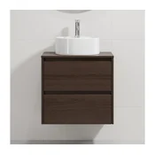 Kopalniška omarica z umivalnikom TRONDHEIM/VIKEDAL 60x57x46 cm oreh/bela
