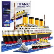 slomart LEAN TOYS Konstrukcijski set Titanic, model ladje 3D, 1878 delov
