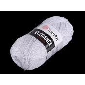 Pletena preja Elegance lurex 50 g - (101) bela srebrna
