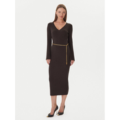 MICHAEL Michael Kors Pletena obleka MF5835G4VR Rjava Slim Fit