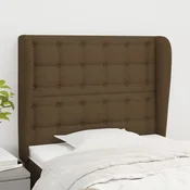 Uzglavlje s ušima tamnosmede 83 x 23 x 118/128 cm od tkanine