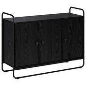 vidaXL Komoda Črni hrast 102 x 35 x 75 cm Predelan les