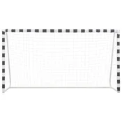 Vidaxl Nogometni gol 300x160x90 cm kovinski črn in bel