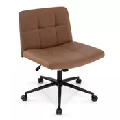 Northio Ergonomski pisarniški stol brez naslonov 70x70x87 cm rjav vrtljiv
