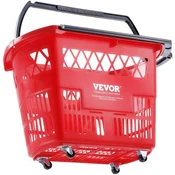 VEVOR Komplet nakupovalnih košar 6 kosov 540x530x365 mm rdeča