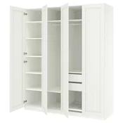 PAX/GULLABERG Garderobni sestav, bela/bela, 200x60x236 cm