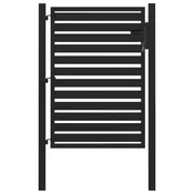 Vidaxl Vrtna vrata z zaklepanjem črna 100x120 cm aluminij