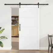vidaXL Drsna vrata ORKDAL 93 x 202 cm Inženirski les Bela in črna