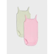 Sinsay - Pamucni bodi od rupicastog pletiva 2 pack - roze