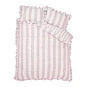 Rožnata enojna posteljnina 135x200 cm Seersucker Frill Stripe – Catherine Lansfield