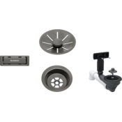 Blanco pribor SATIN DARK STEEL InFino set 1x3,5 (skodelica, InFino okrasna rozeta, C-prelivni prelivni set), brez dodatne komp.