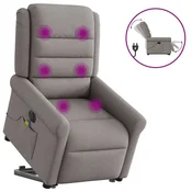 Vidaxl Električni masažni naslanjač s funkcijo vstajanja taupe