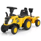 Northix Traktor za vožnjo s snemljivo prikolico in igračami, rumeno-črn, 25 kg