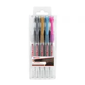 Edding Gel Roller 2185, set 5 - kovinski z belo barvo