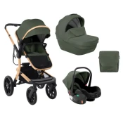 KikkaBoo Kolica Irene premium 3in1 set sa I-SIZE autosedištem i tvrdom korpom Army Green (KKB11254)