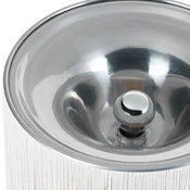 Gubi namizna svetilka Model 597, aluminij, krem, višina 29 cm - Dnevna soba/jedilnica - Dizajn - kremno bela, polirani aluminij - Tkanine/tekstil