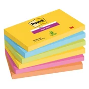 Samolepilni listek Post-it Super Sticky CARNIVAL, velikost 76 x 127 mm, 6 listkov po 90 listkov