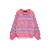 VERO MODA Pulover VMElin kraljevo modra/svetlo modra/svetlo rumena/svetlo roza