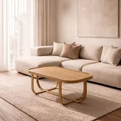 Hanah Home klub sto Tual 110, 110 cm, hrast
