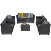 City II Big Set vrtnega pohištva s 6 sedeži garfit