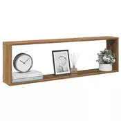 Kockaste zidne police 4 kom boja hrasta 100x15x30 cm drvene