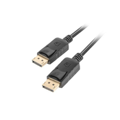 LANBERG DisplayPort 1.2 M/M priključni kabel, 4K@60Hz, dolžina 1 m, črn, z zaskočnico, pozlačeni priključki