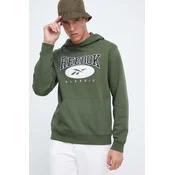 Pulover Reebok Classic moška, zelena barva, s kapuco