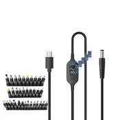 INF Nastavljiv USB-C na DC kabel 1m z digitalnim zaslonom, 140W, (5000276631)