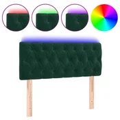 Vidaxl LED posteljno vzglavje temno zeleno 90x7x78/88 cm žamet