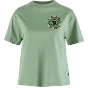 Fjällräven Fjällblomster Logo ženska majica, misty green (XS)