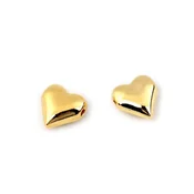 Kovinska kroglica srce 8x8 mm - zlata (100 kosov)