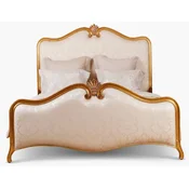 Casa Padrino luxury baroque double bed gold/cream pattern/antique gold - Magnificent solid wood bed - Luxury bedroom furniture baroque style - Baroque furniture - Baroque furnishings