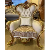 Casa Padrino luxury baroque armchair cream/silver/brown/gold/brown - Magnificent living room armchair - Baroque style living room furniture - Luxury furniture in baroque style